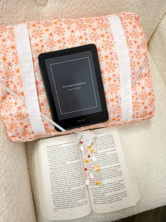 Coussin de lecture | Soleil et fleurs
