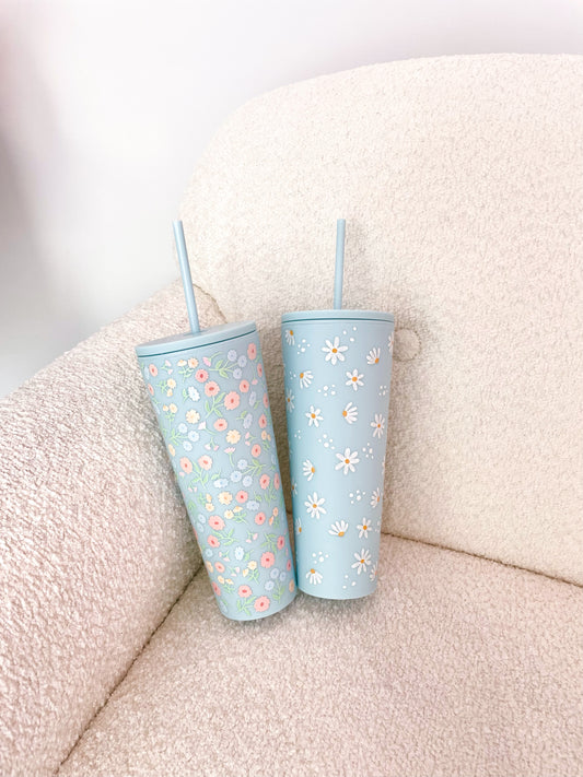 24 oz Acrylic Daisy Bottle | Lid &amp; Straw Included