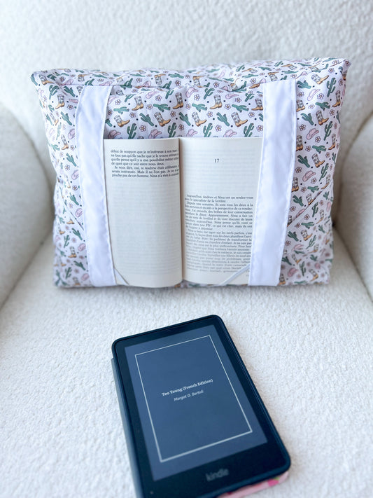 Coussin de lecture | Cowgirl et cactus