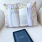 Coussin de lecture | Fleurs jaunes, vertes et roses