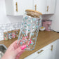 Verre 16 oz | Fleurs bleues