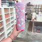 Bouteille isotherme 24 oz | Mauve | Automne | Fantômes et chapeaux