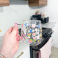 Double Wall Glass Coffee Mug - Flower Bouquet