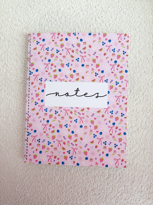 Notebook | Fuchsia and white flowers