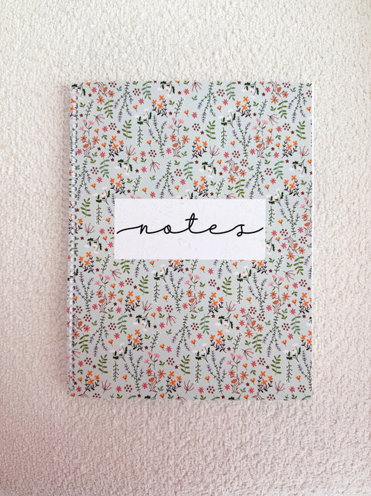 Notebook | Fuchsia and white flowers