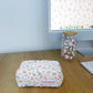 Mini trousse | Fleurs roses et bleues avec feuilles