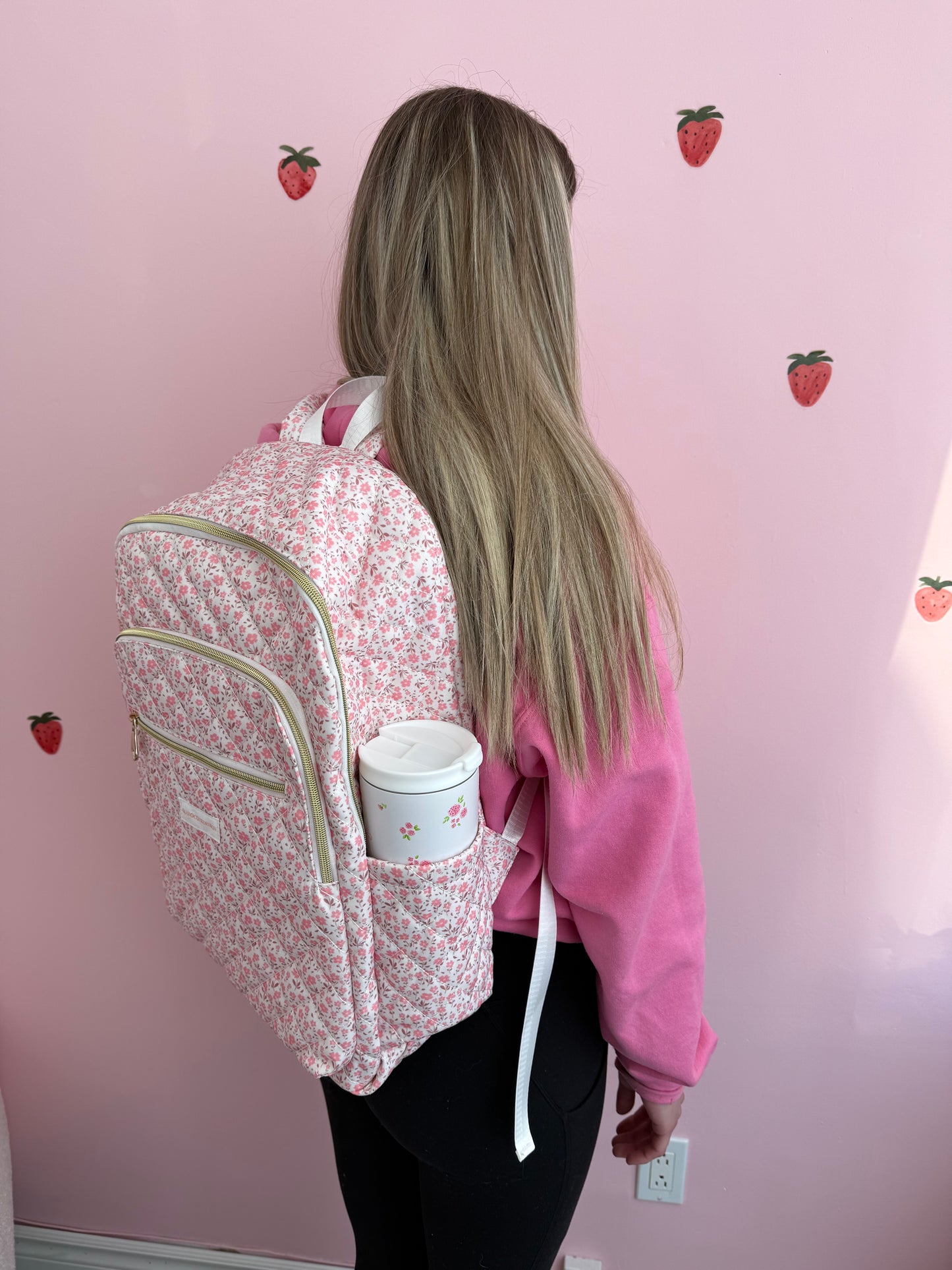 Bag | Raspberry red and white checkered pattern