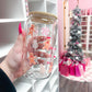 16 oz Glass | Christmas | Gingerbread and Pink Candy