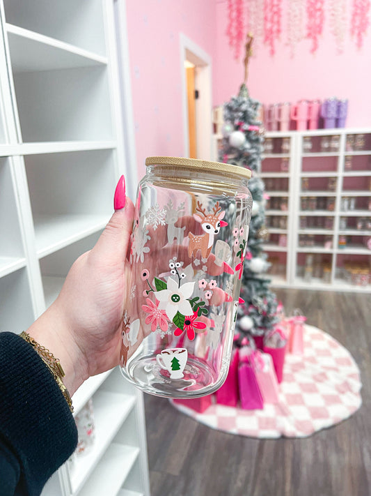 16 oz Glass | Christmas | Bambis