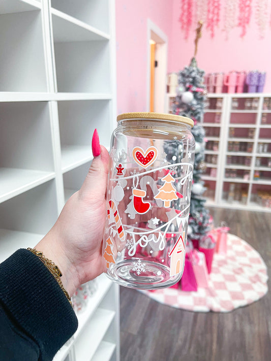 16 oz Glass | Christmas | Joy