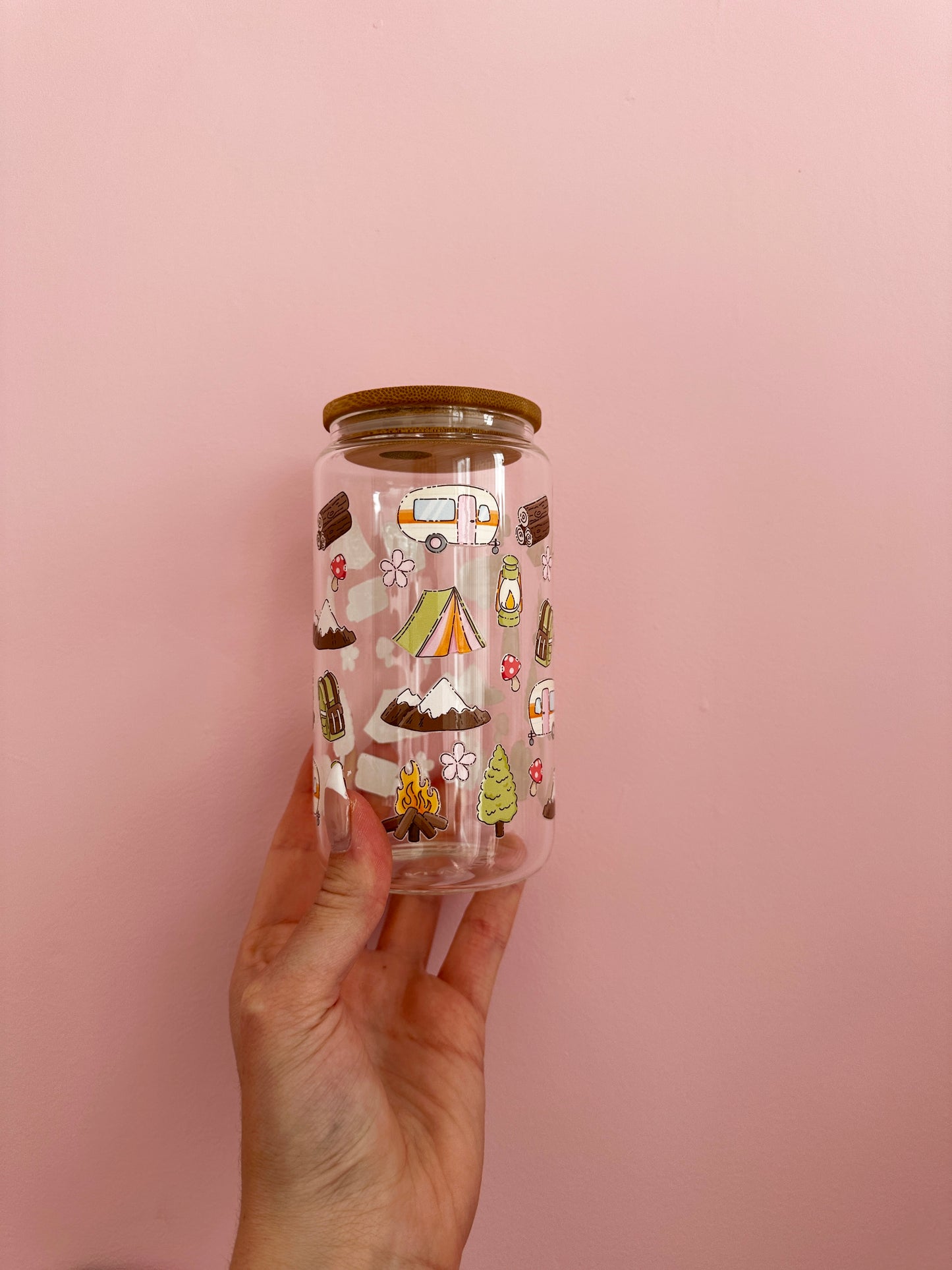 Verre 16 oz | Printemps | Camping vintage