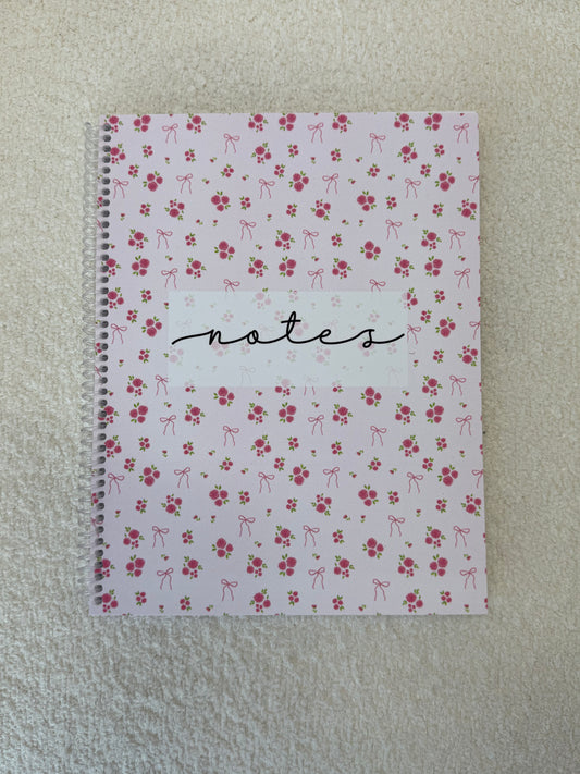 Notebook | Fuchsia and white flowers