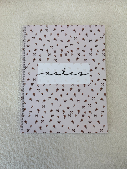 Notebook | Fuchsia and white flowers
