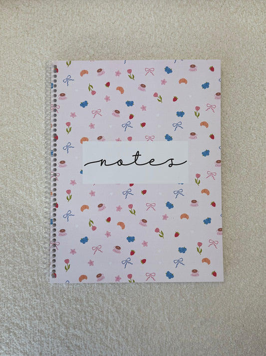 Notebook | Fuchsia and white flowers