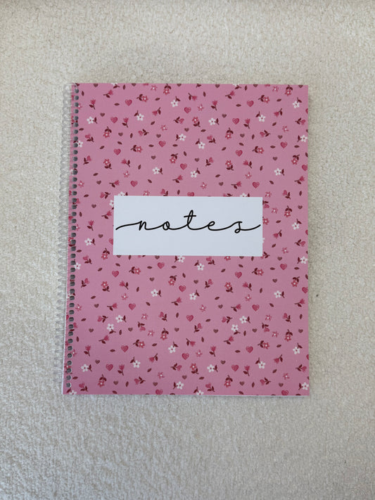 Notebook | Fuchsia and white flowers