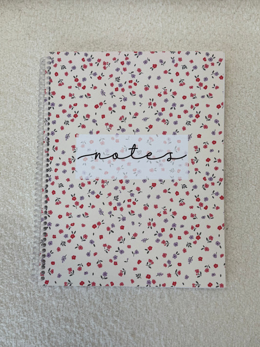 Notebook | Fuchsia and white flowers