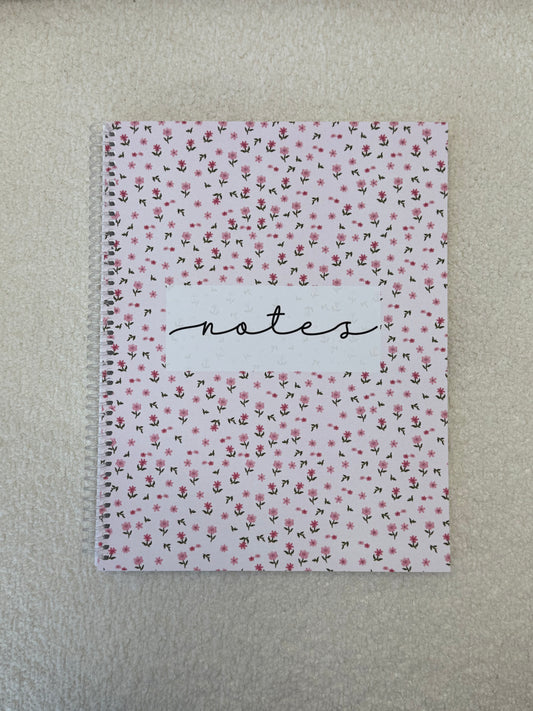 Notebook | Fuchsia and white flowers