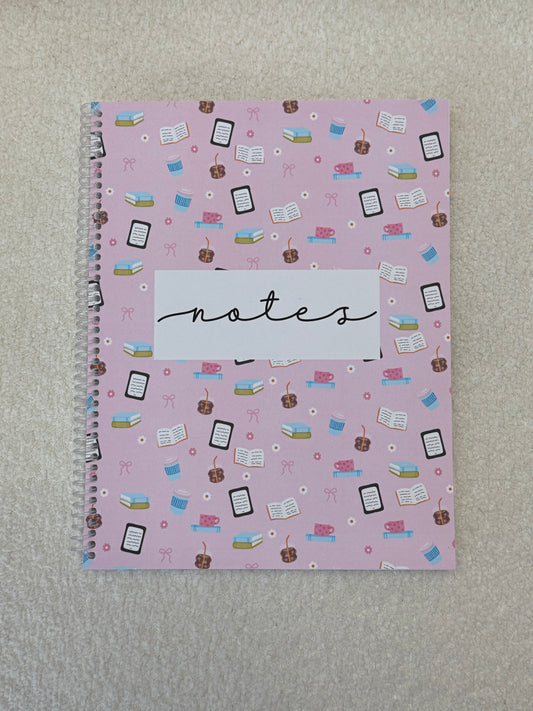 Notebook | Fuchsia and white flowers