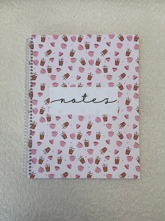 Notebook | Fuchsia and white flowers