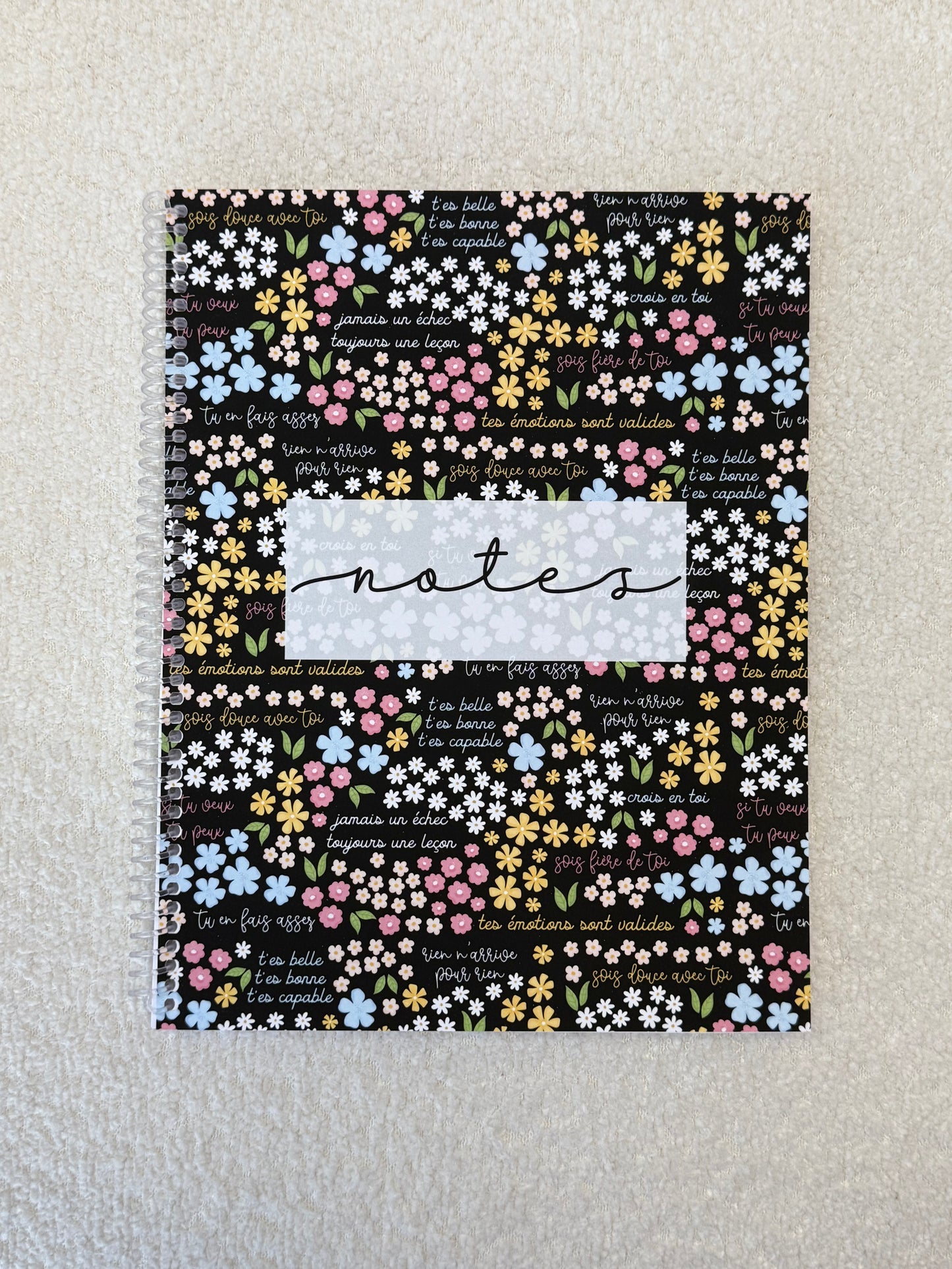 Notebook | Fuchsia and white flowers