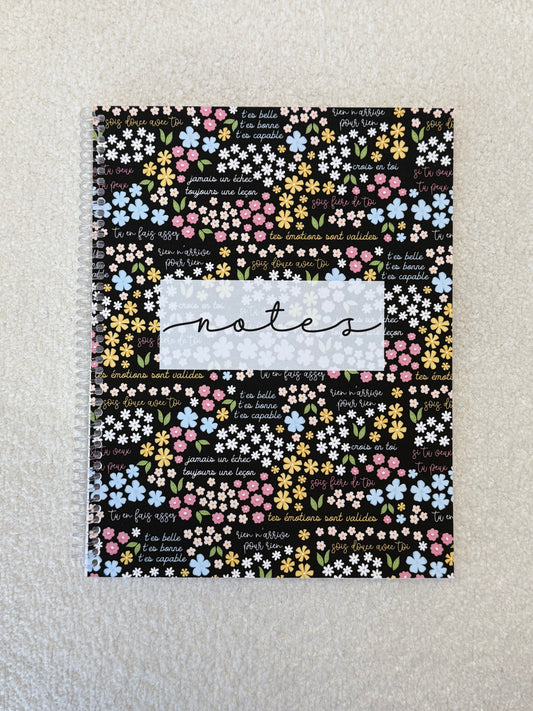 Notebook | Fuchsia and white flowers
