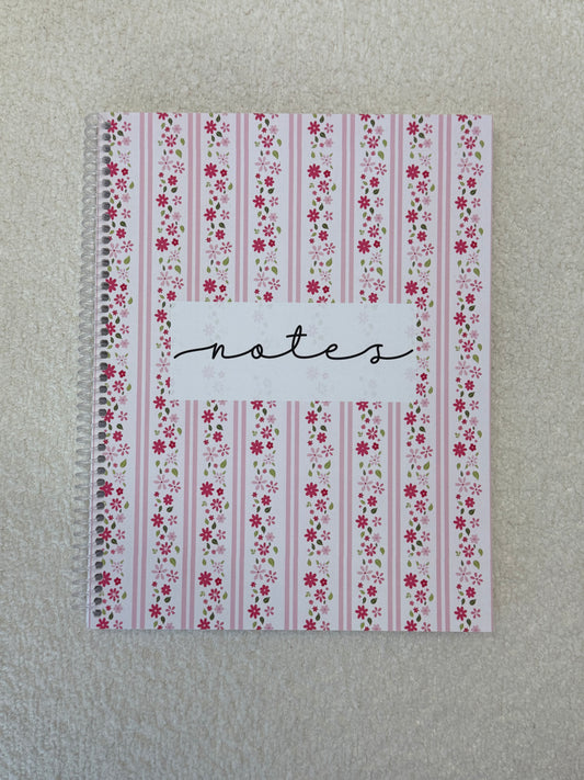 Notebook | Fuchsia and white flowers