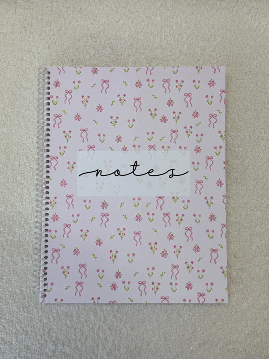 Notebook | Fuchsia and white flowers