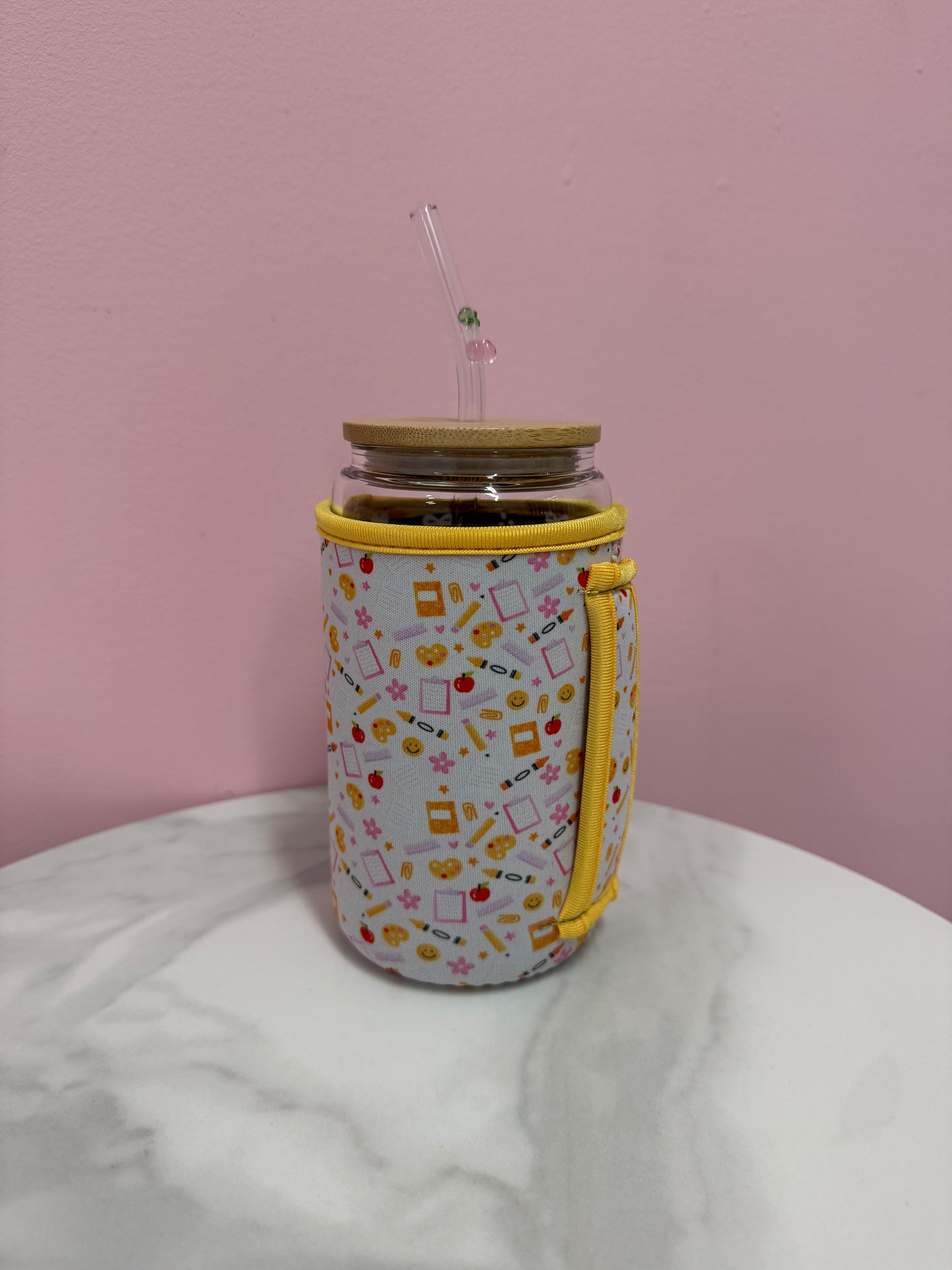 16 oz Glass Sleeve | With Handle