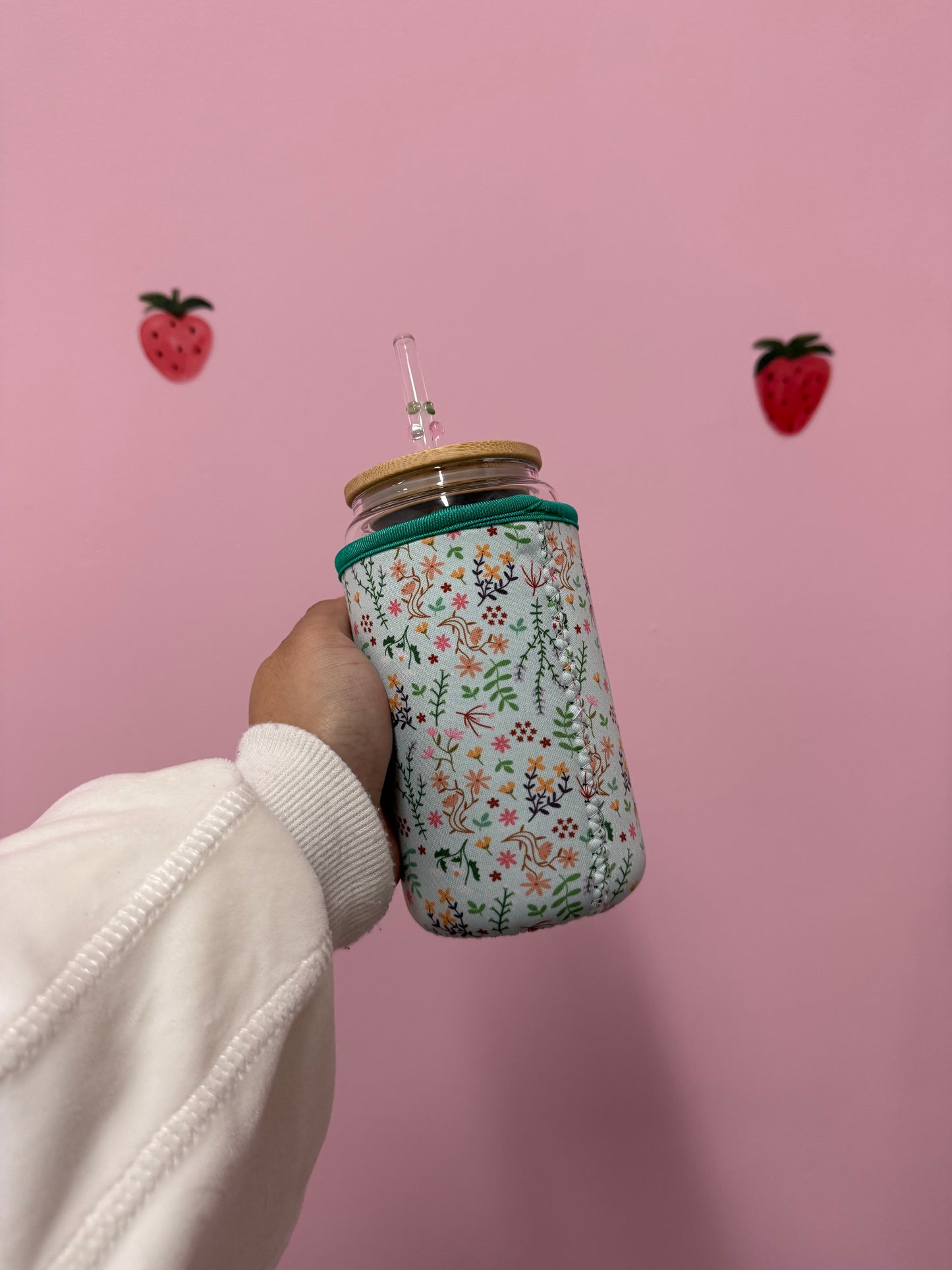 16 oz Glass Sleeve | With Handle