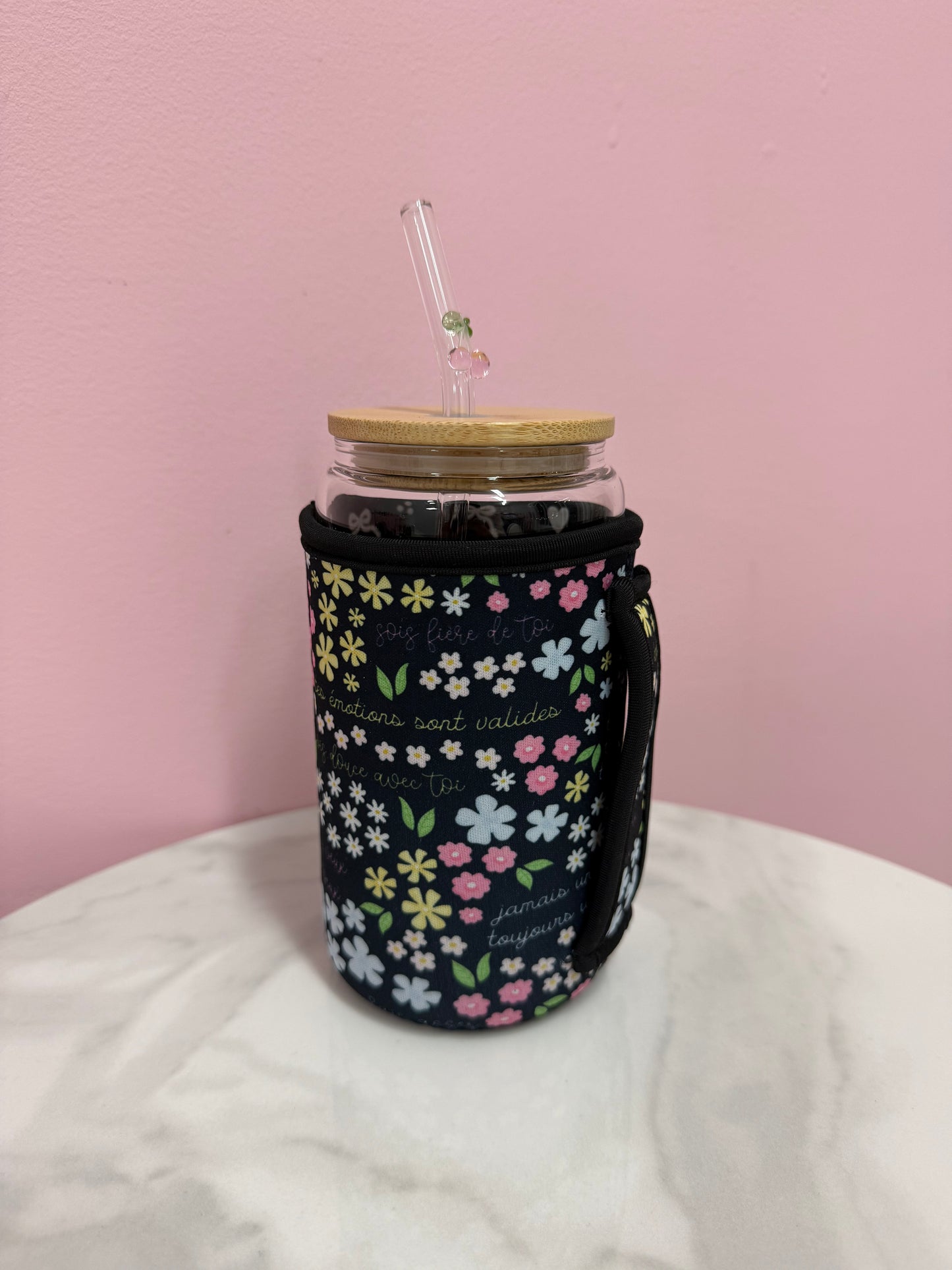 16 oz Glass Sleeve | With Handle