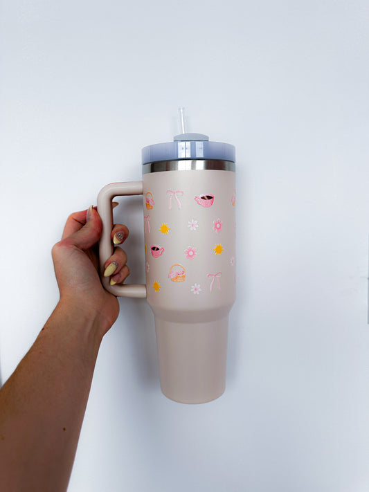Tumbler 40 oz | Beige | Pique-nique coquette