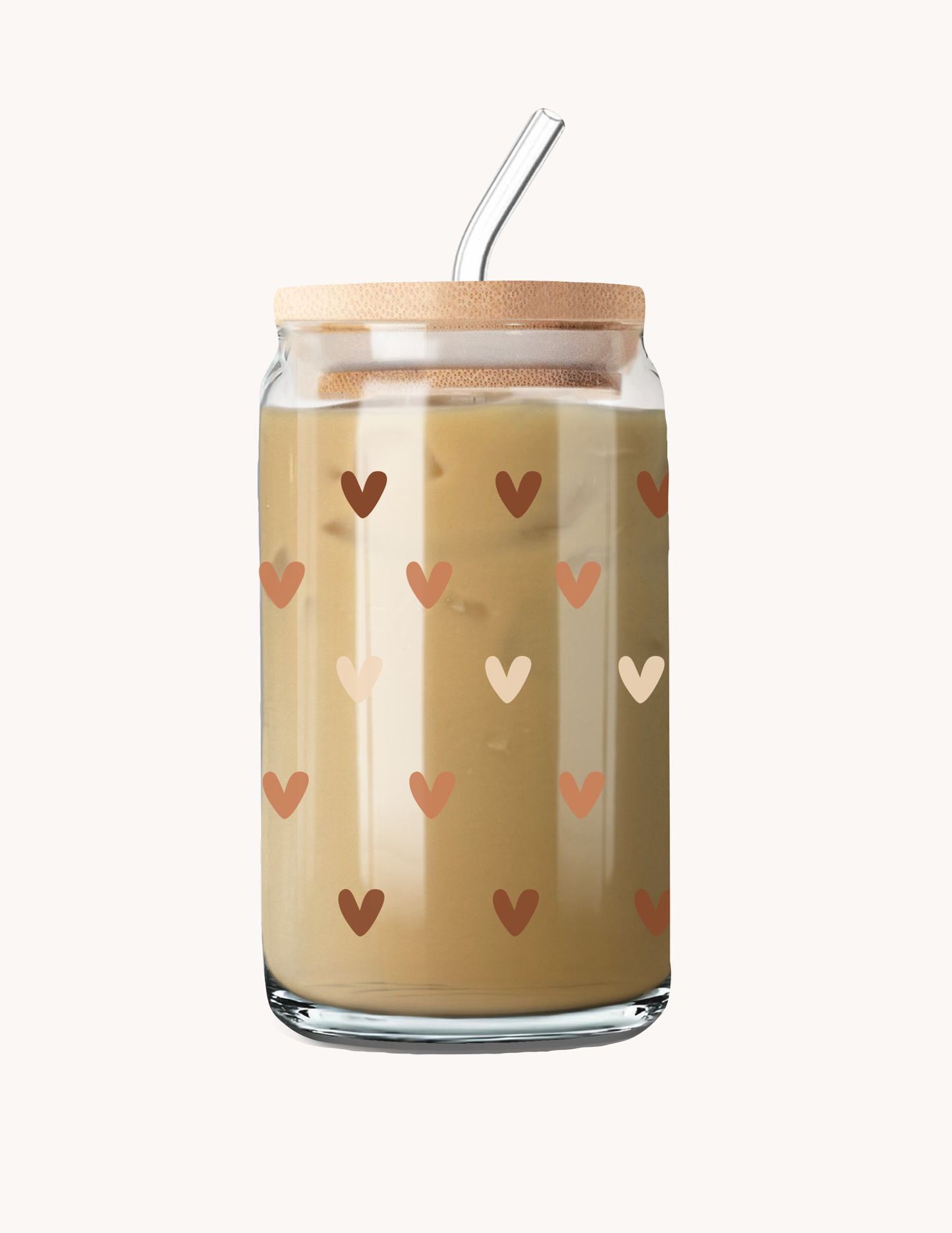 16 oz Glass | Neutral Hearts