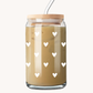 16 oz Glass | Solid White Hearts